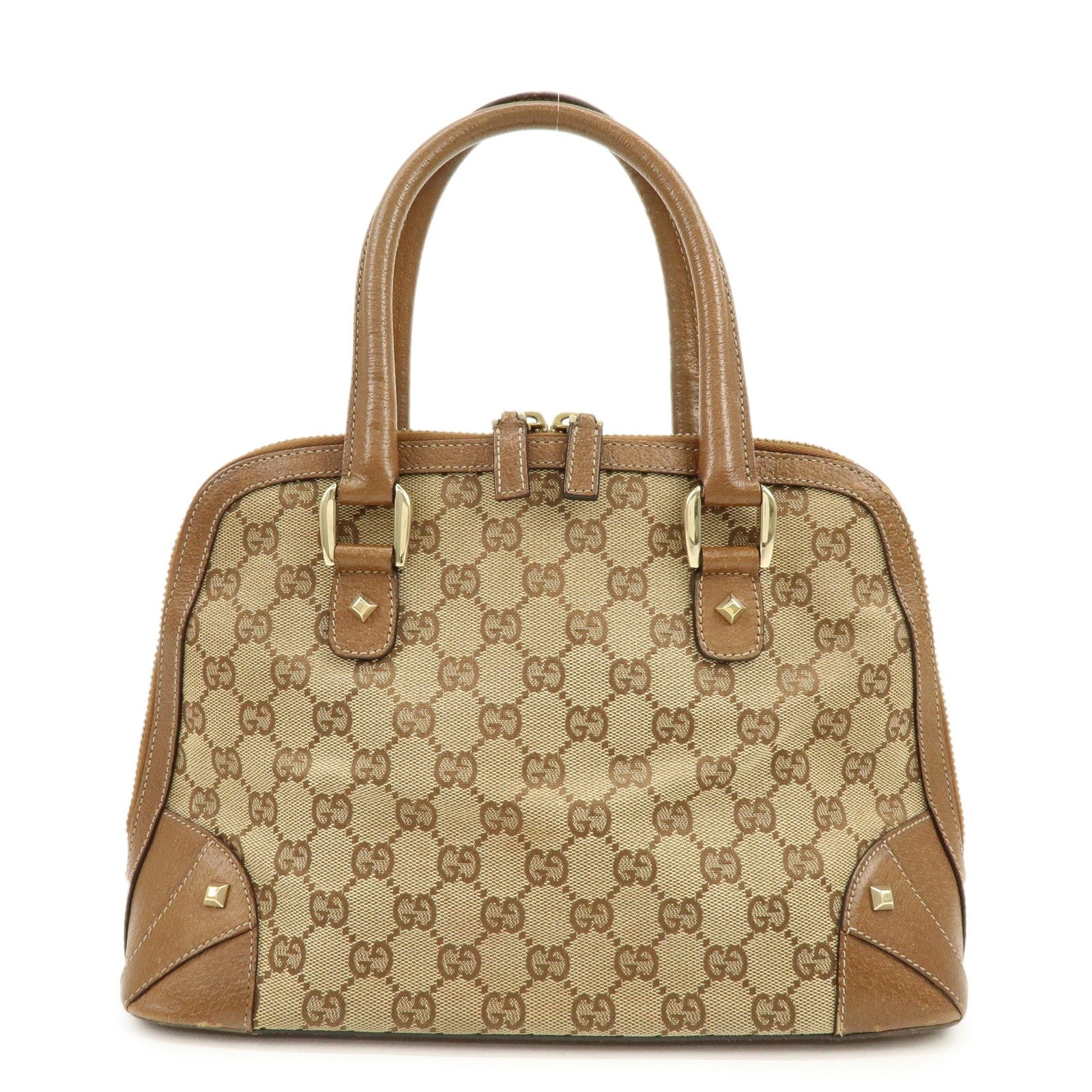Gucci Hand Bag - Brown, GG Canvas, Leather