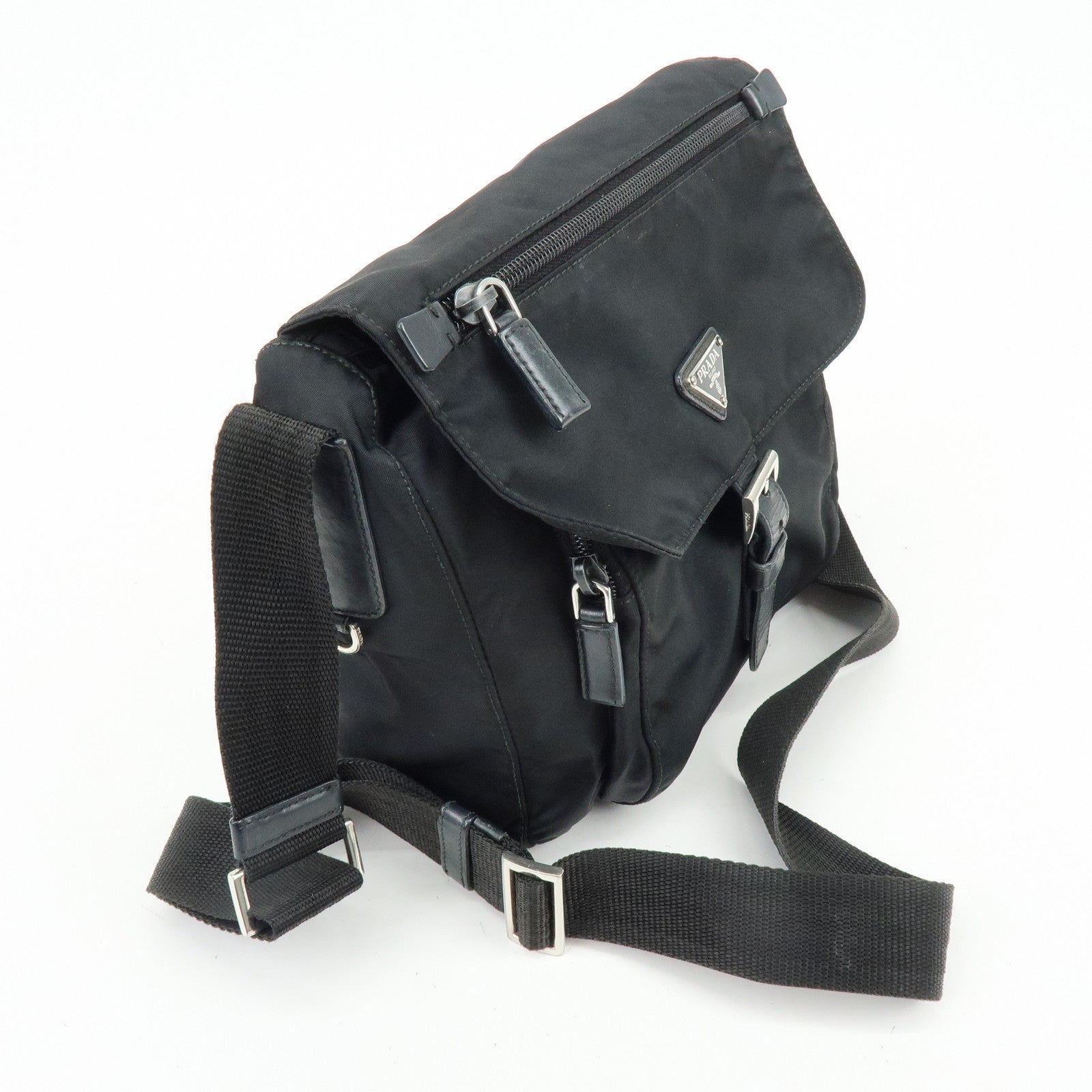 Prada BT8994 Shoulder Bag - Black, Nylon and Leather
