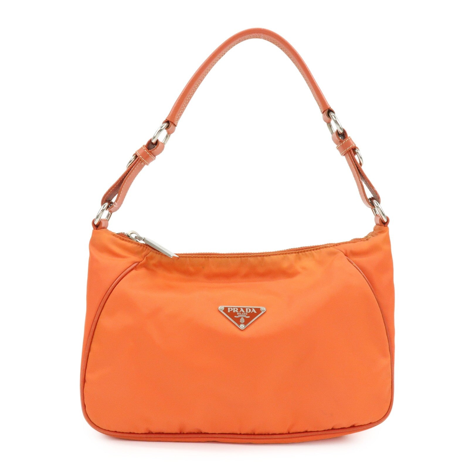 Prada Shoulder Bag - Orange, Nylon, Leather