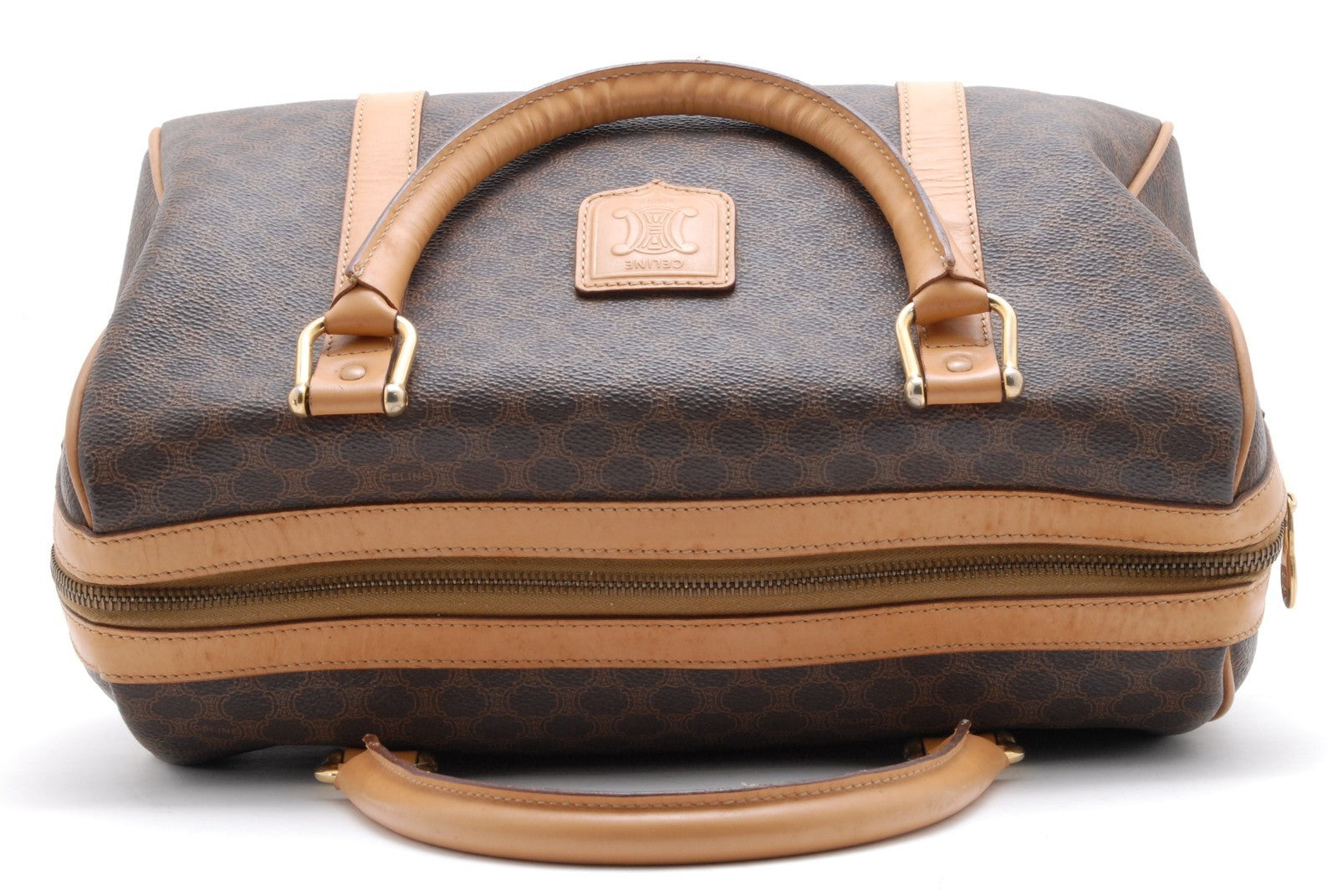 Celine Macadam Boston Bag - Brown, PVC Leather