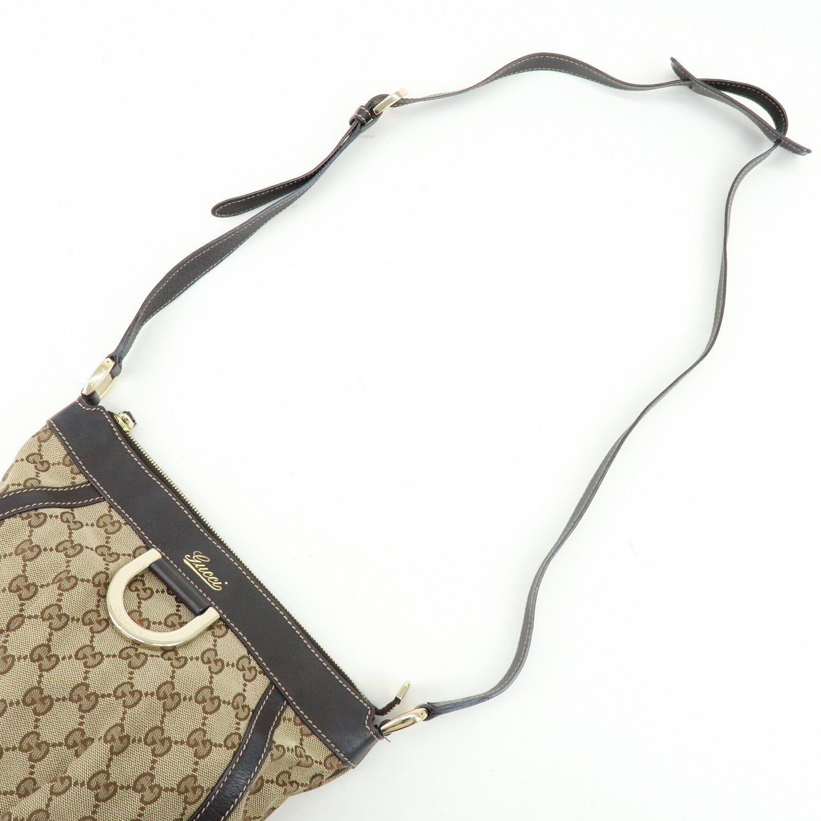 Gucci 203257 Shoulder Crossbody Bag - Brown, GG Canvas, Leather