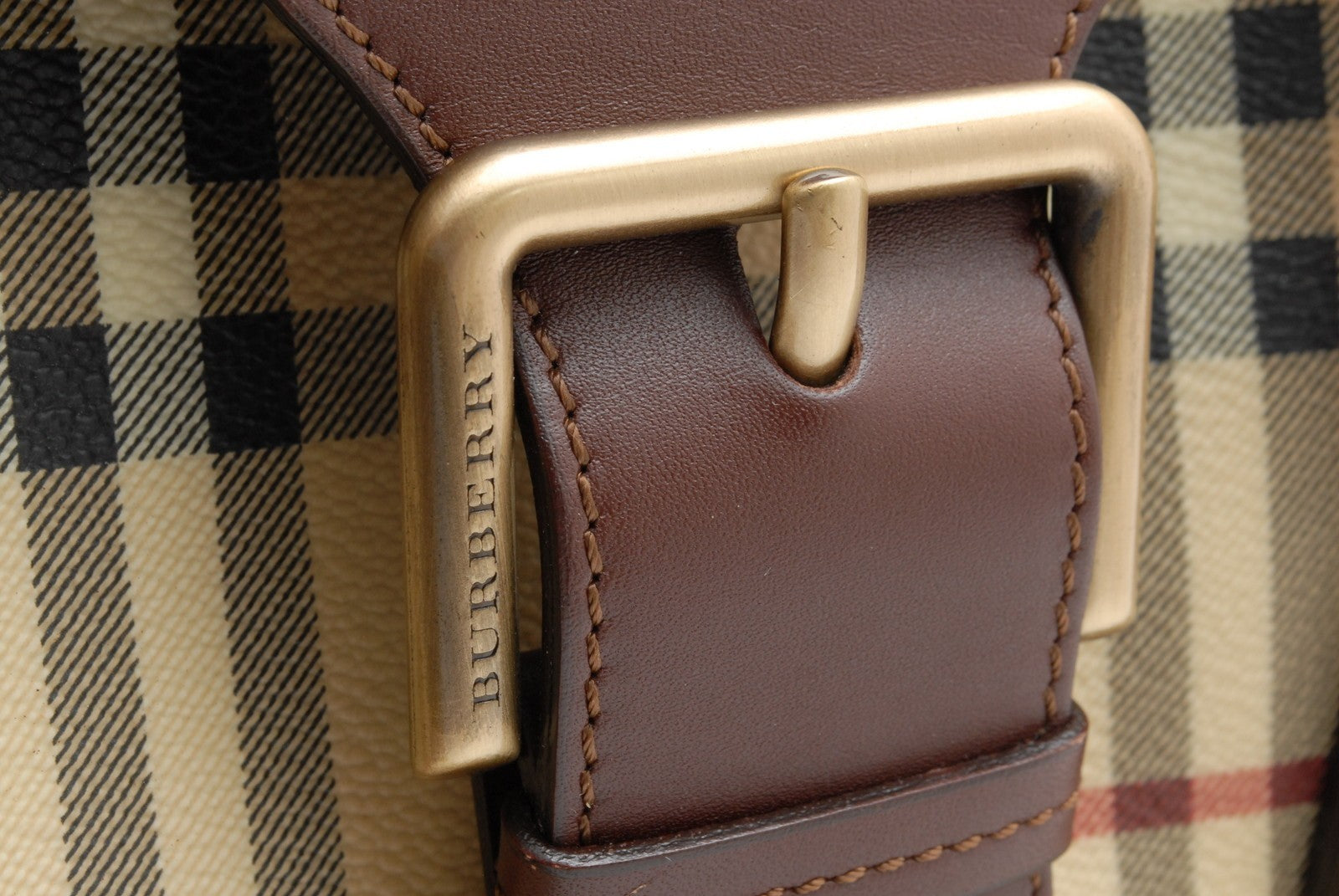 Burberry Nova Check Shadow Hand Tote Bag - Brown, Leather