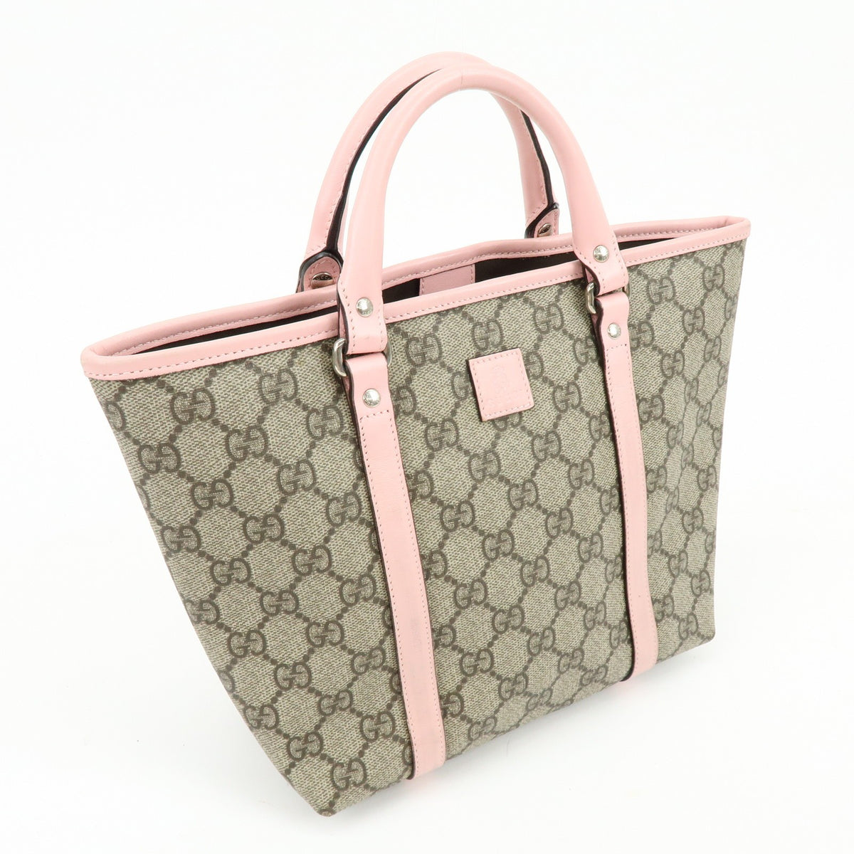 Gucci Tote Bag - Beige, Pink, GG Supreme, Leather