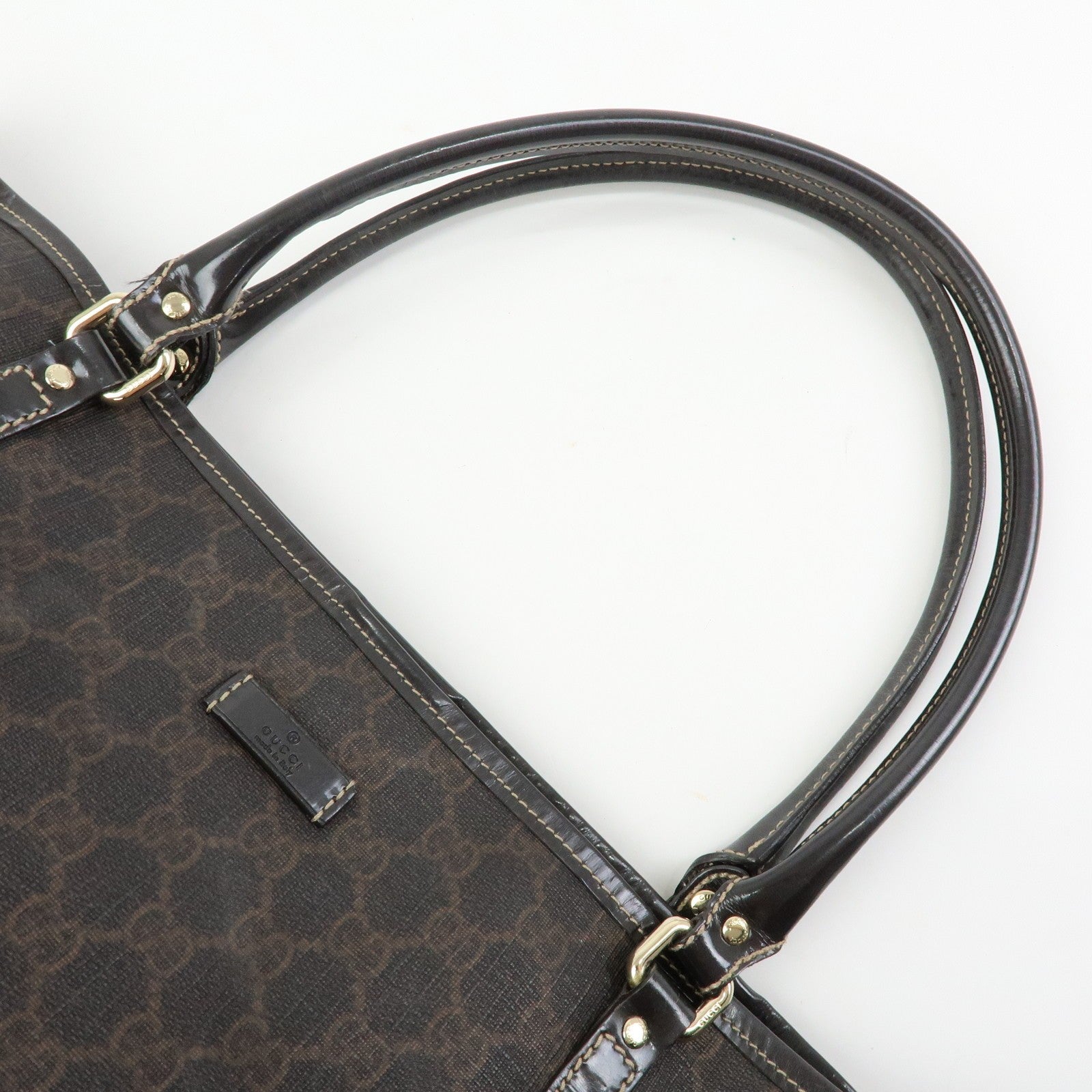 Gucci Supreme Tote Bag - Brown, GG Supreme Patent Leather