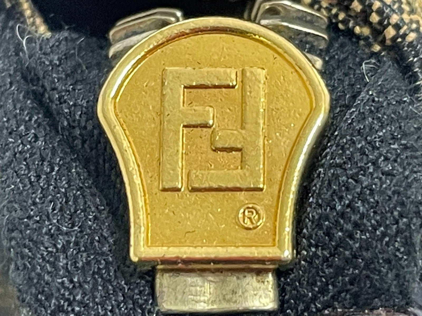 Fendi FF Vanity Hand Tote Bag - Gold, Canvas Leather