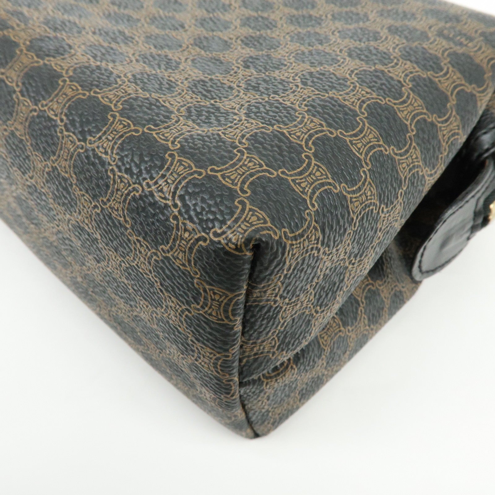 Celine Pouch - Dark Brown, Black, Leather, PVC