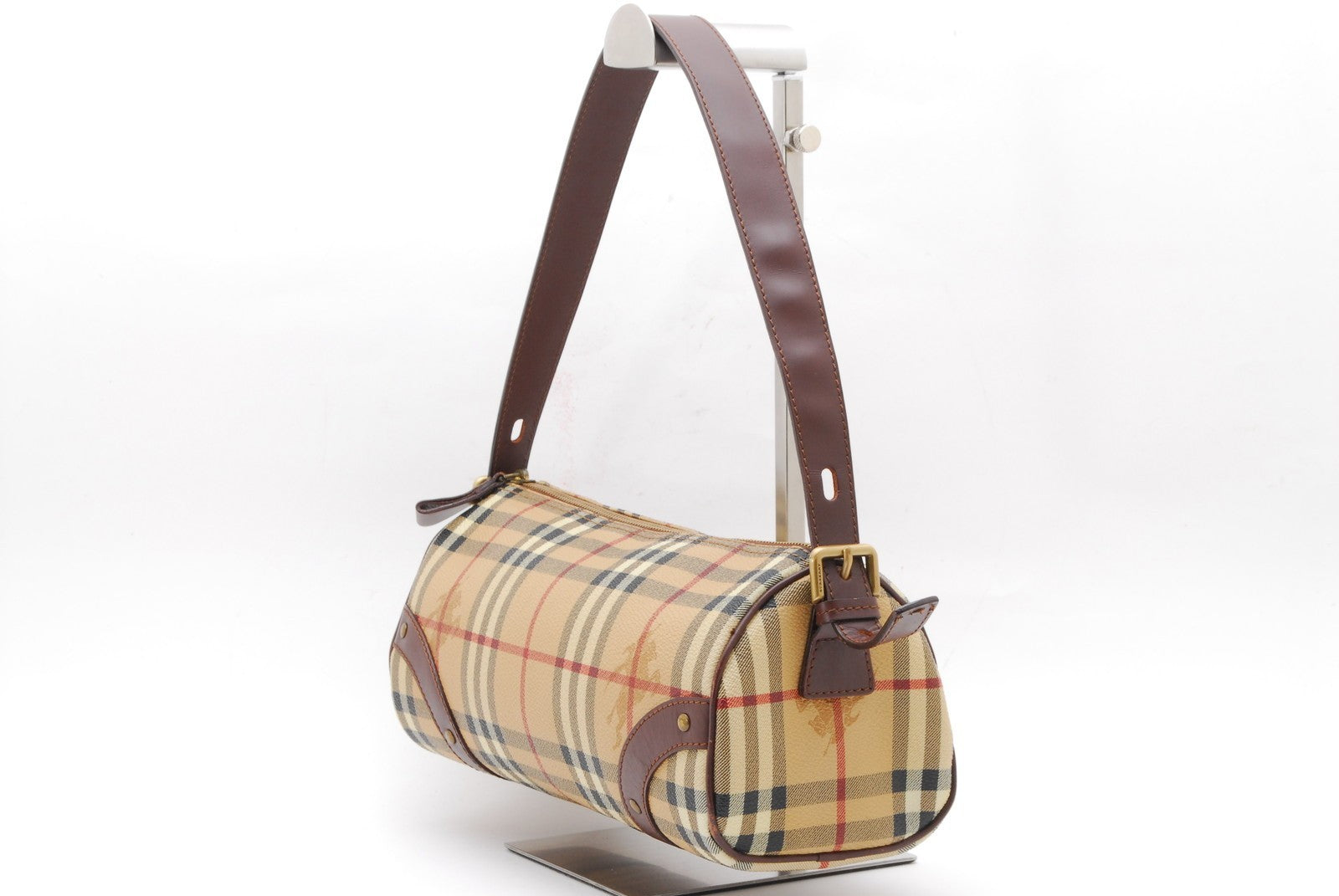 Burberry Nova Check Shadow Horse Shoulder Hand Bag - Beige, PVC Leather