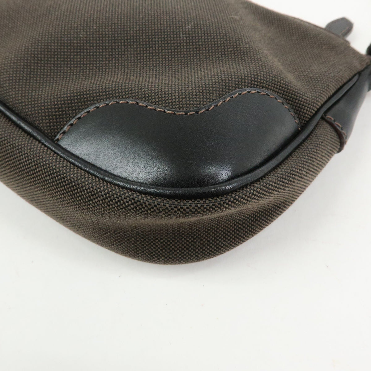 Prada Logo Jacquard Shoulder Bag - Dark Brown, Leather