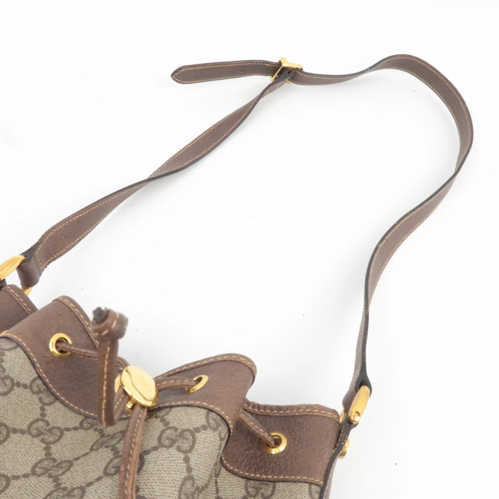 Gucci Sherry Line Bucket Shoulder Bag - Beige, GG Plus Leather