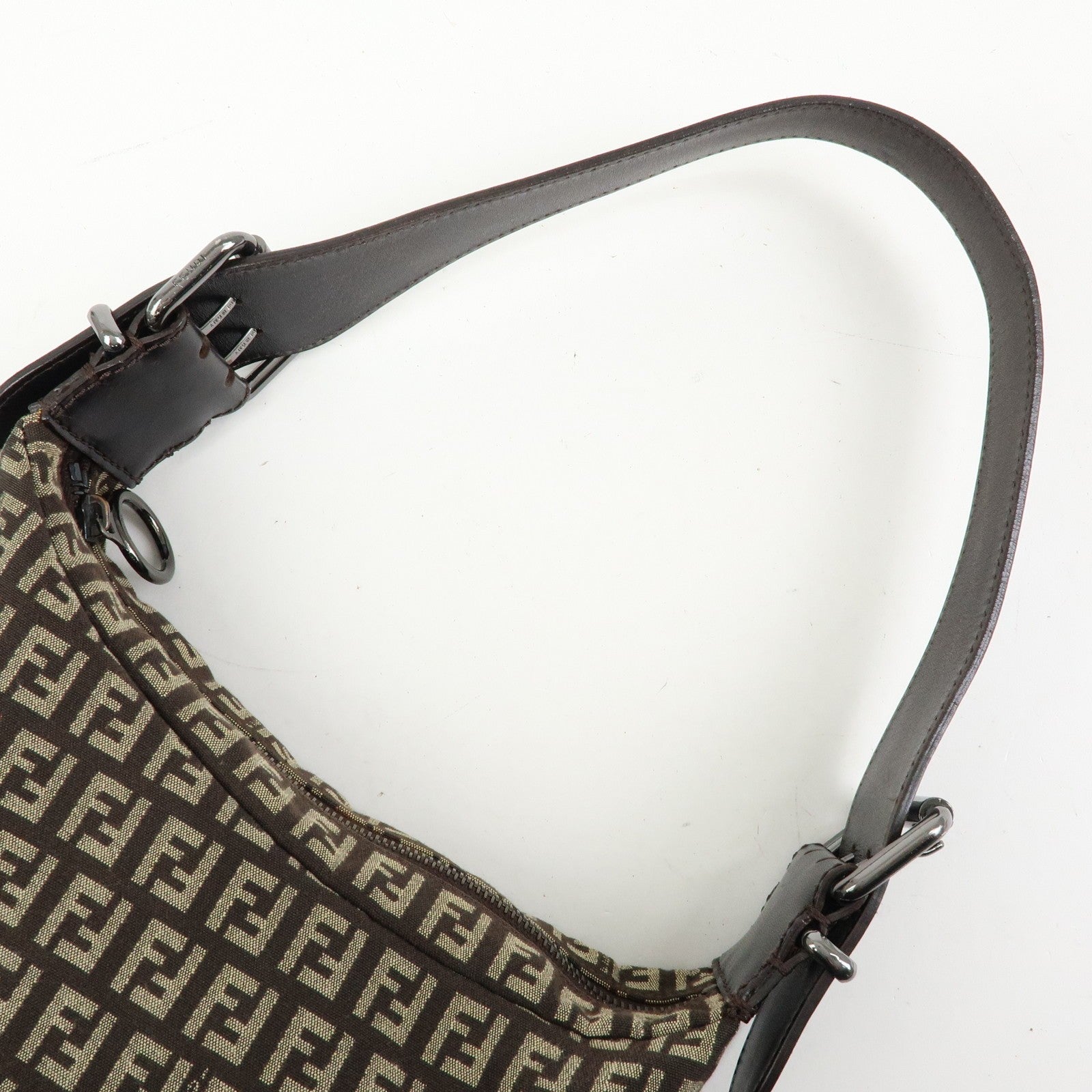 Fendi Shoulder Bag - Dark Brown, Canvas and Leather