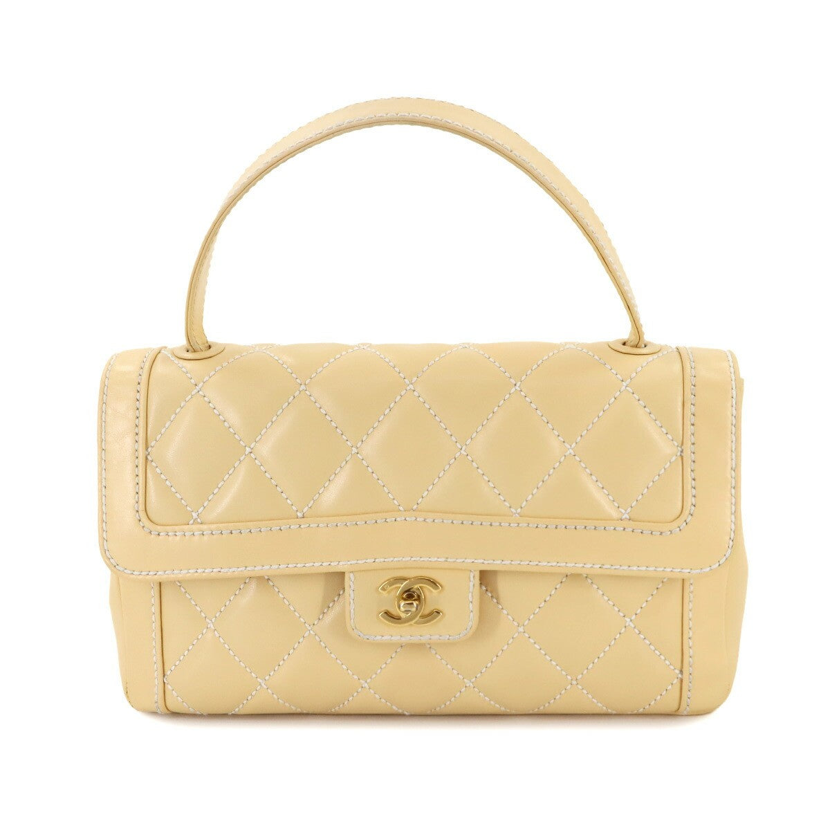 Chanel Matelasse Wild Stitch Handbag - Beige, Leather