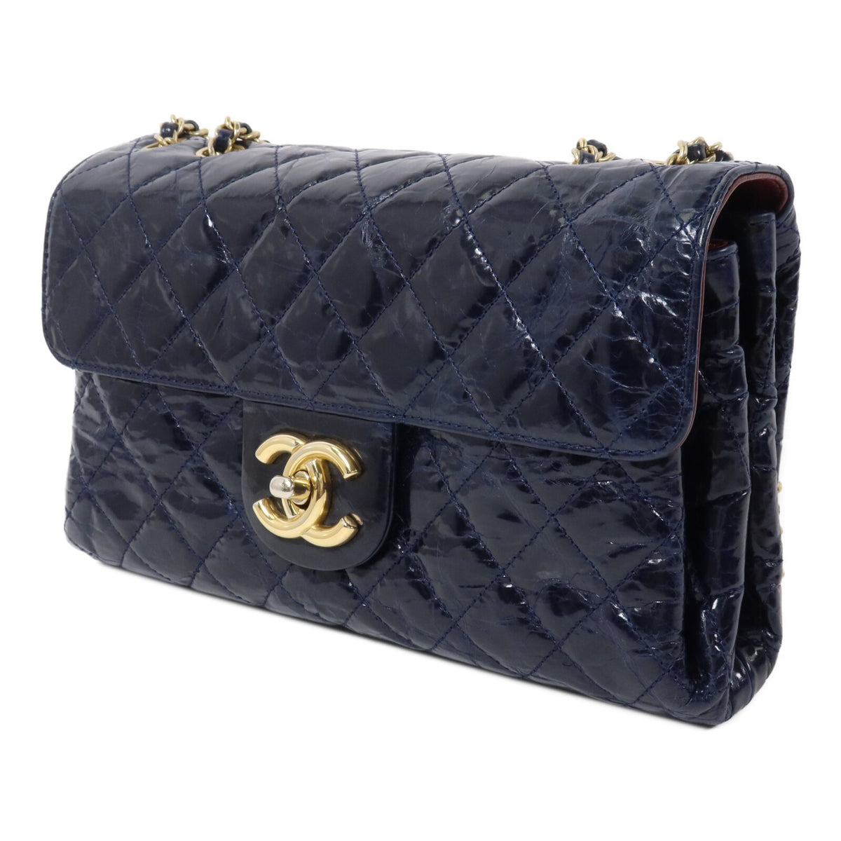 Chanel CC Chain Shoulder Bag - Blue, Calfskin Leather- מגיע עם כרטיס ושקית אבק