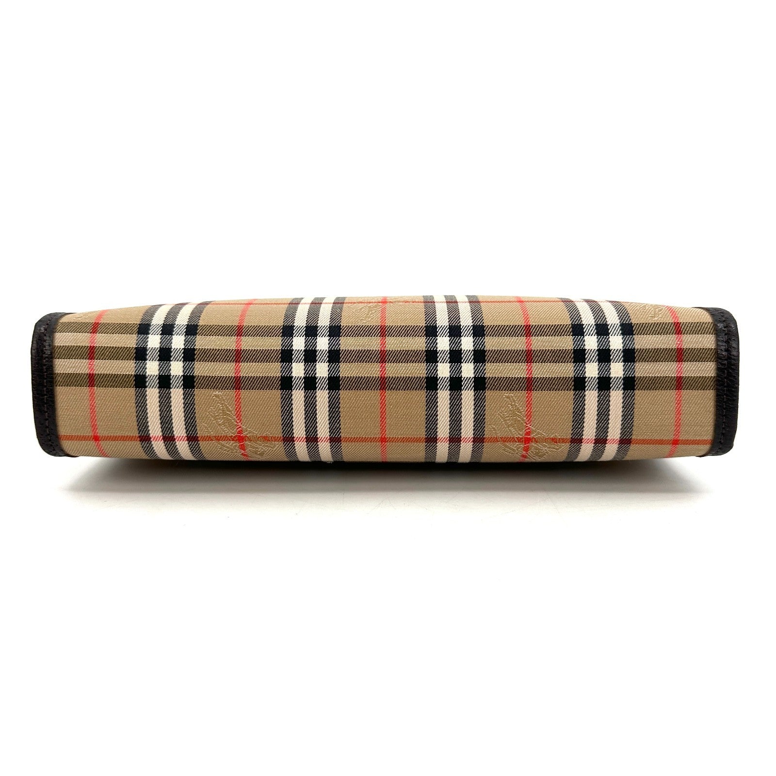 Burberry Nova Check Clutch - Brown, Leather Fabric