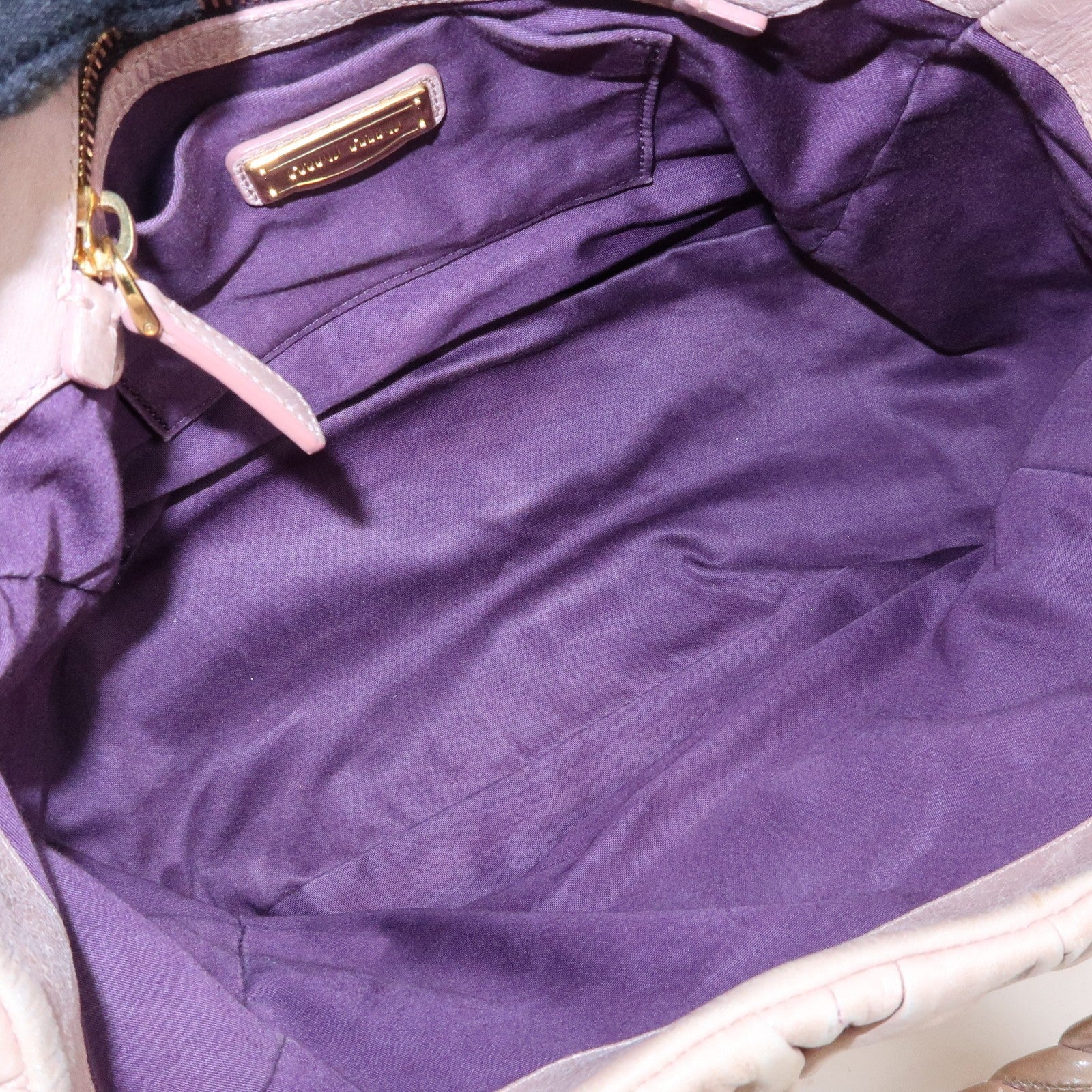 Miu Miu Matelasse 2Way Bag - Pink Beige, Leather