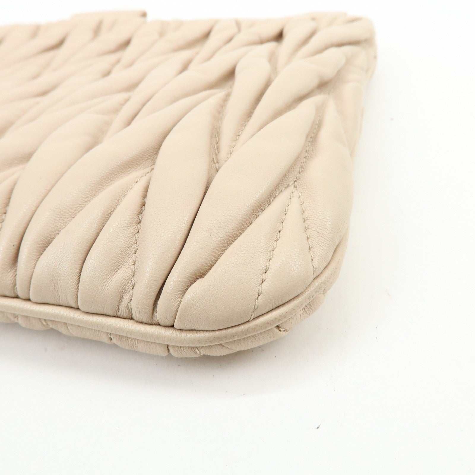 Miu Miu Clutch Bag - Beige, Nappa Leather