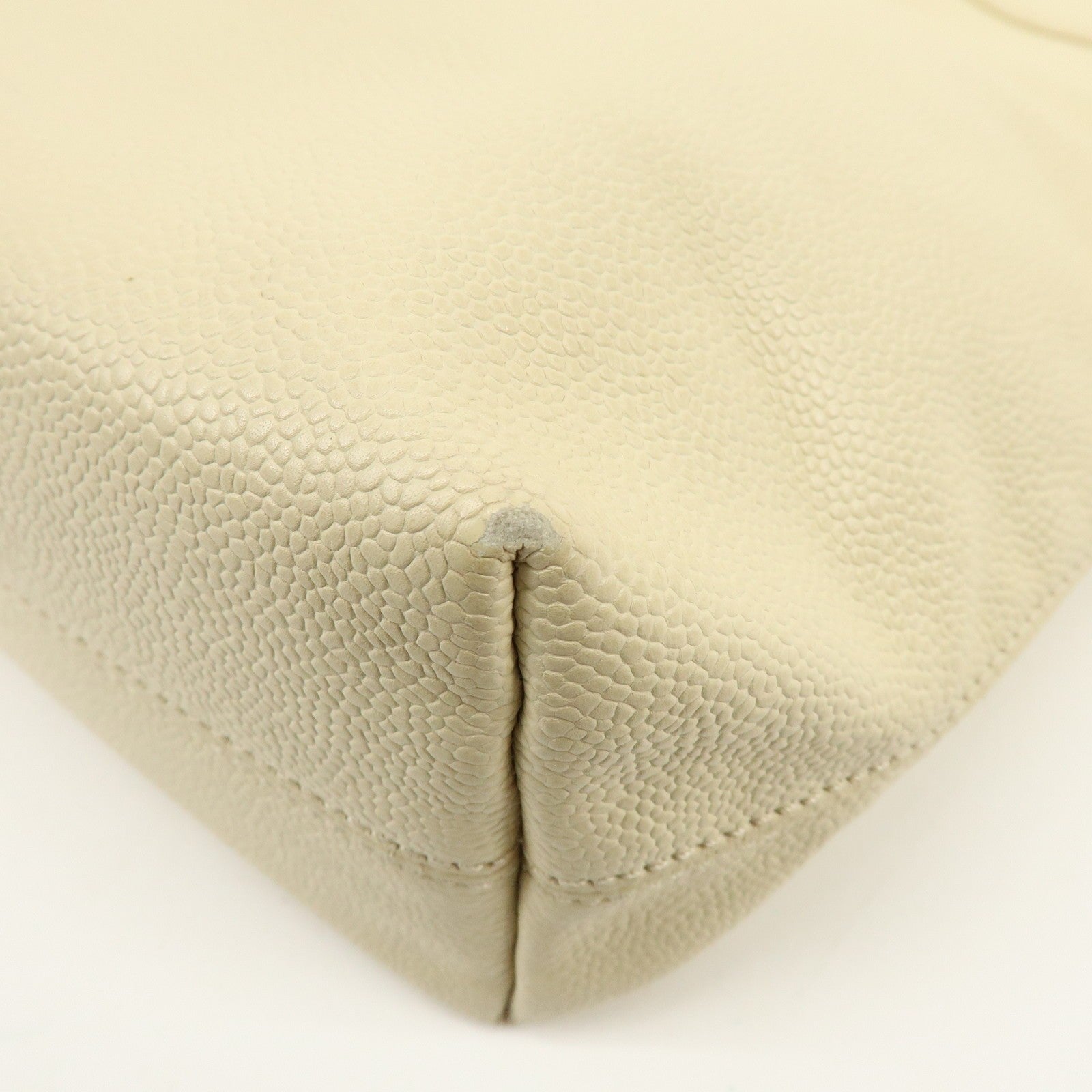 Chanel Coco Mark Caviarskin Tote Bag - Ivory, Leather