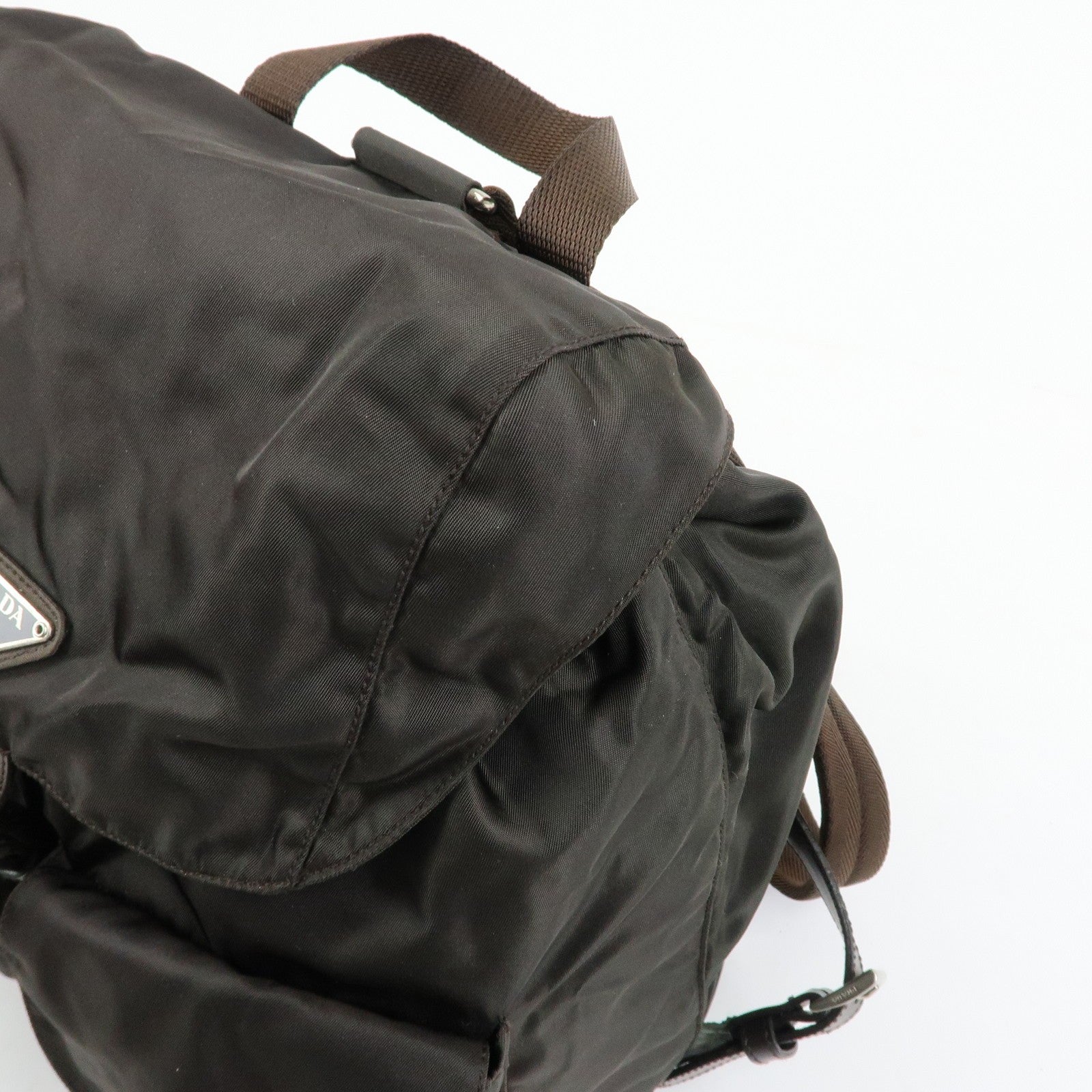 Prada B2811 Backpack - Brown, Nylon and Leather