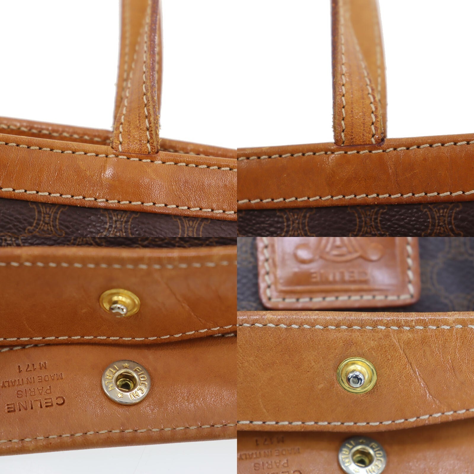 Celine Macadam Pattern Shoulder Tote Bag - Brown, PVC Leather