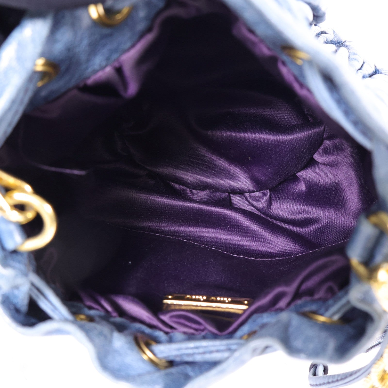Miu Miu GHW Chain Shoulder Bag - Blue, Calfskin Leather