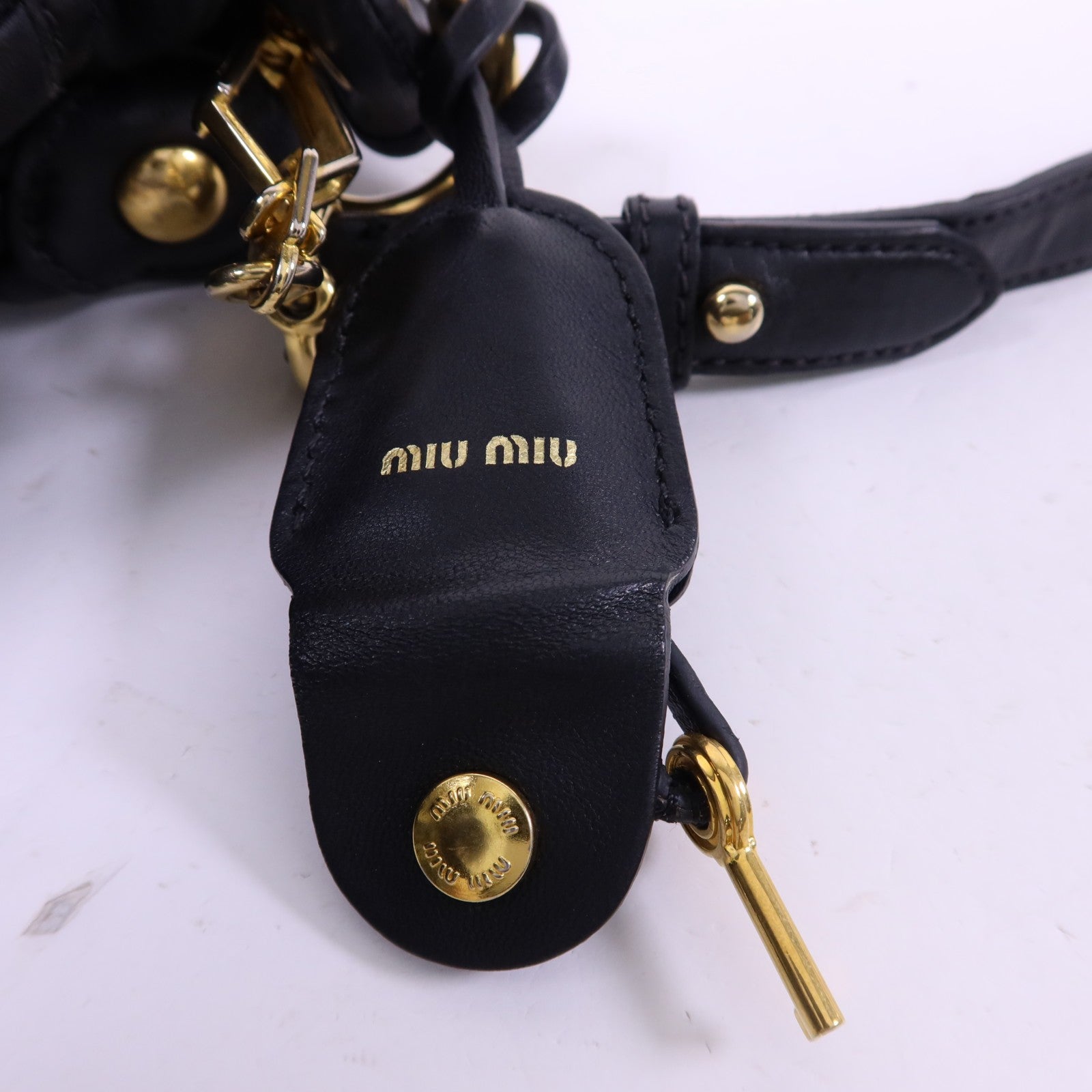 Miu Miu GHW 2 Way Shoulder Bag - Black, Lambskin Leather