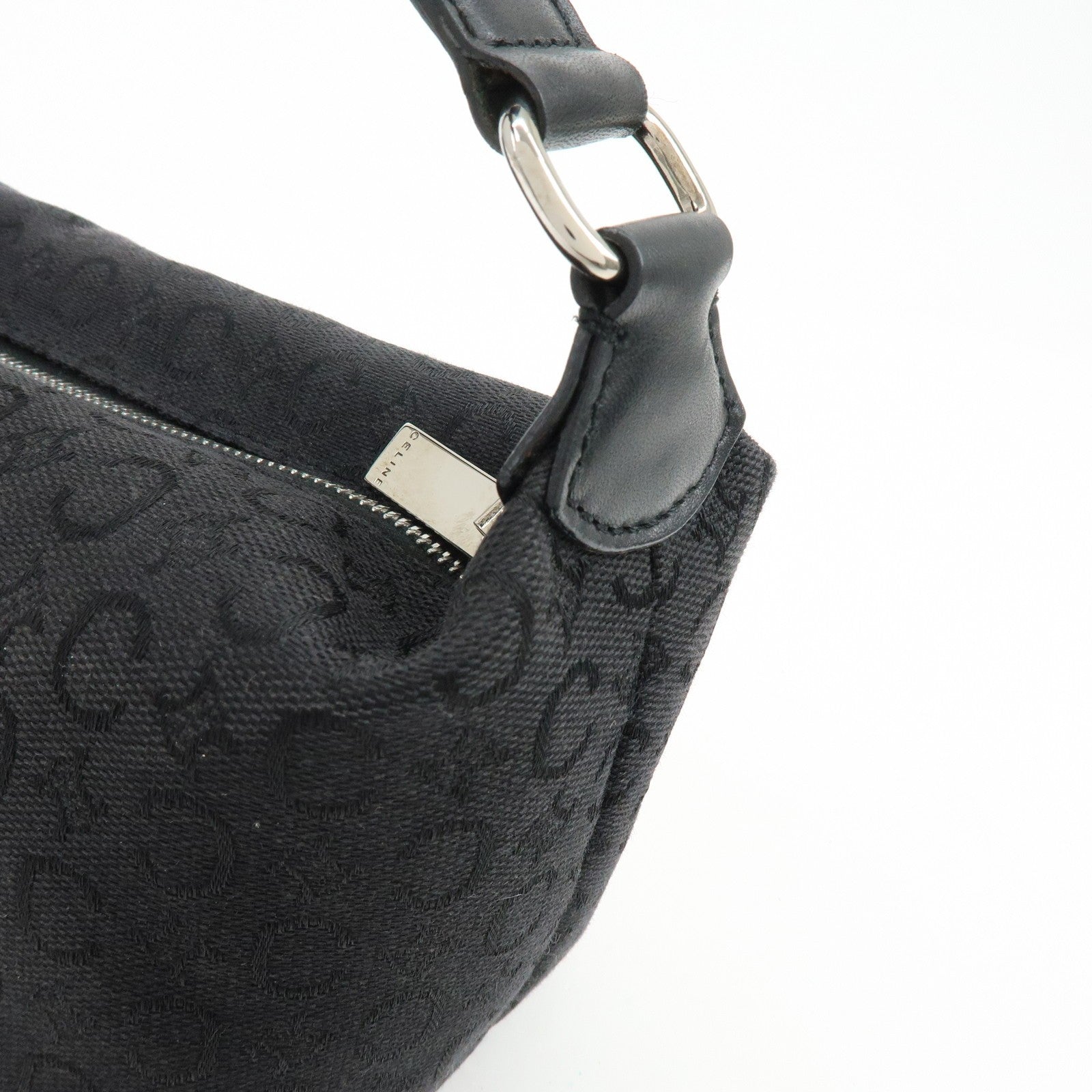 Celine C Macadam Hand Bag - Black, Canvas, Leather