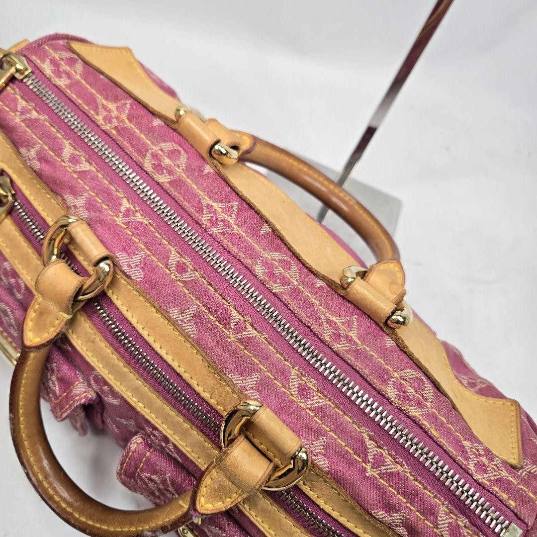 Louis Vuitton Monogram Denim Neo Speedy Handbag - Pink x Beige, Denim Leather