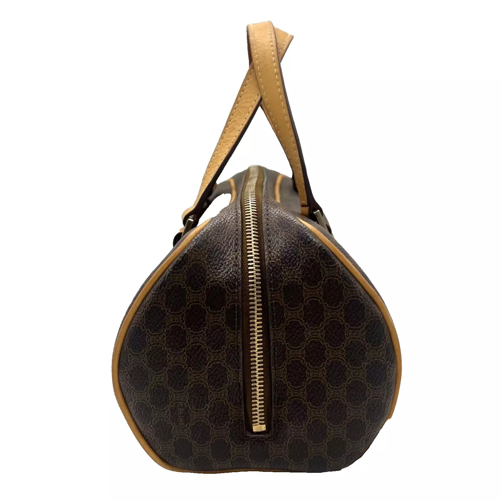 CELINE Triomphe Shoulder Bag - Tan, Leather, PVC