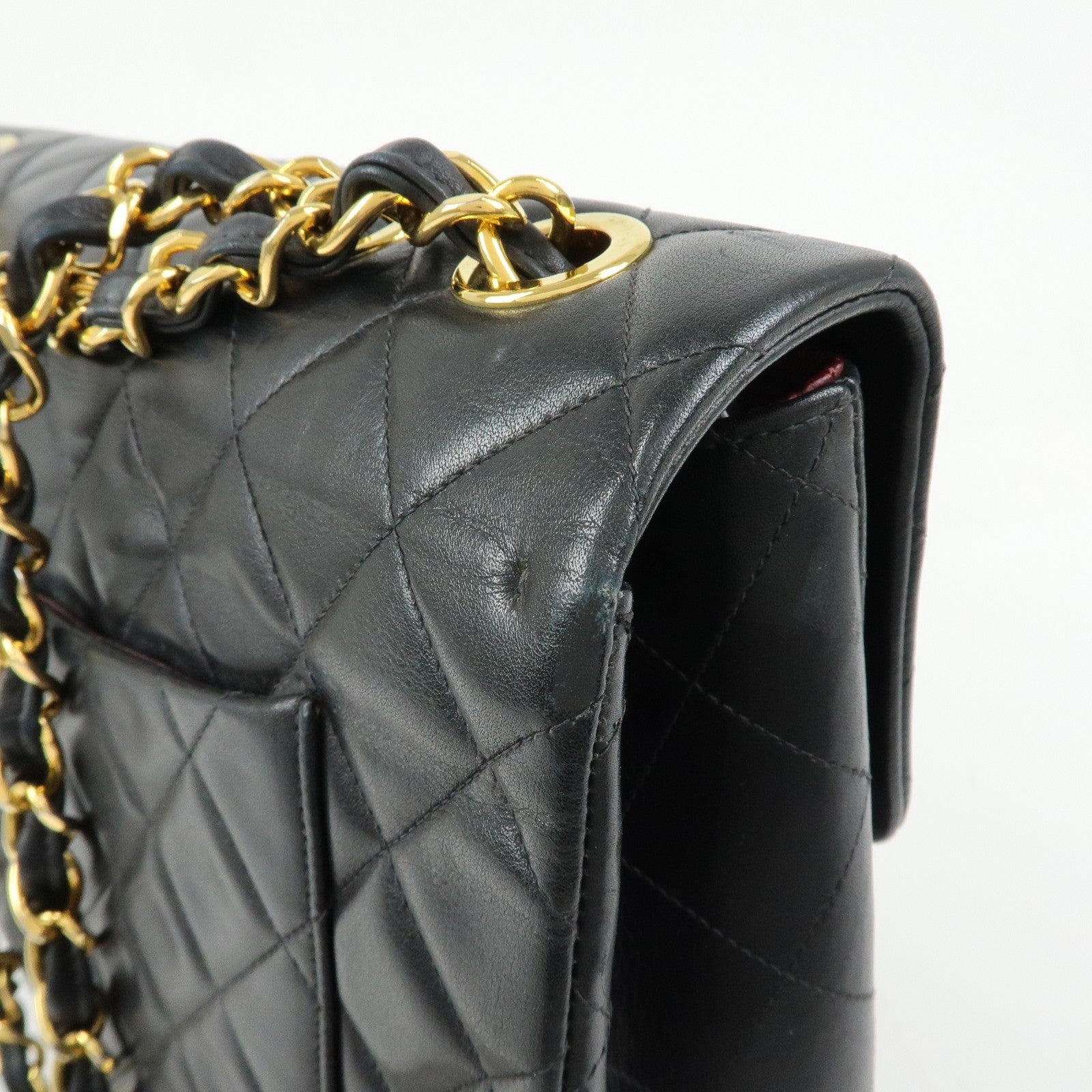 CHANEL Jumbo Matelasse 34 Lamb Skin Chain Shoulder Bag Black