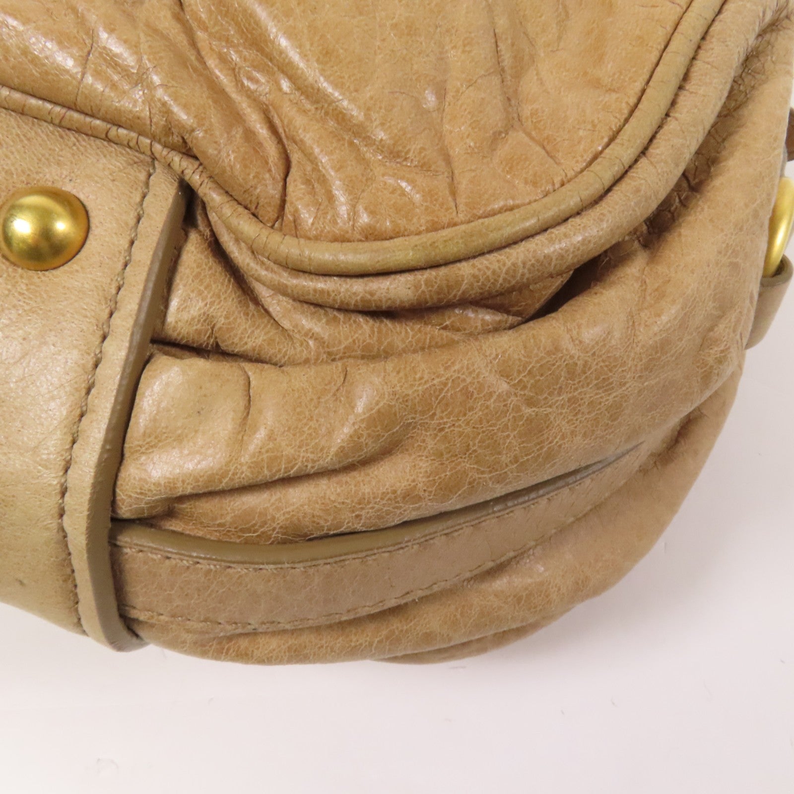 Miu Miu GHW 2way Shoulder Bag - Beige, Calfskin Leather
