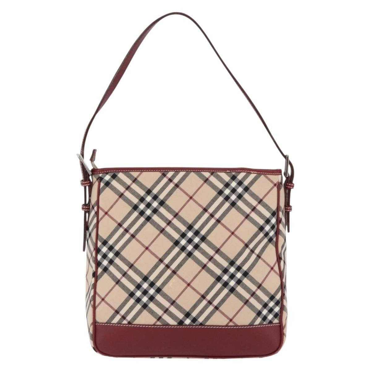 Burberry Nova Check Blue Label Shoulder Bag - Beige/Silver, Canvas