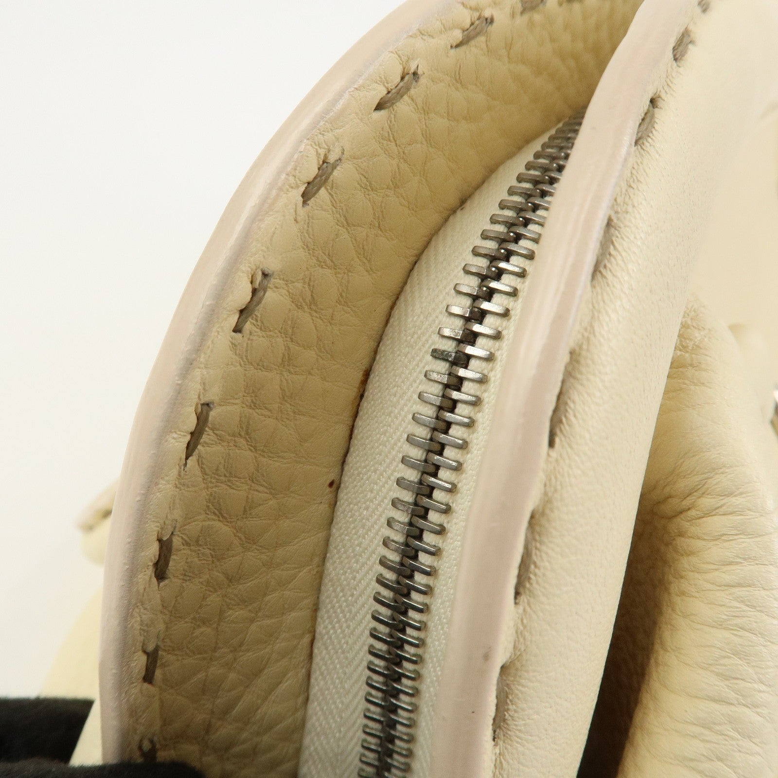 Fendi Boston Hand Bag - Cream, Leather