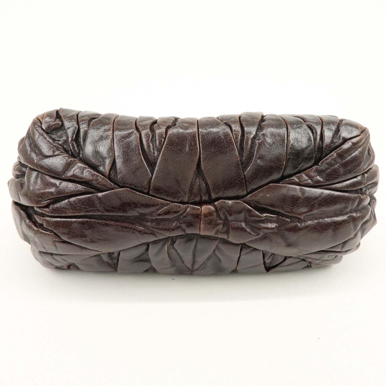 Miu Miu Matelasse 2Way Handbag - Dark Brown, Leather