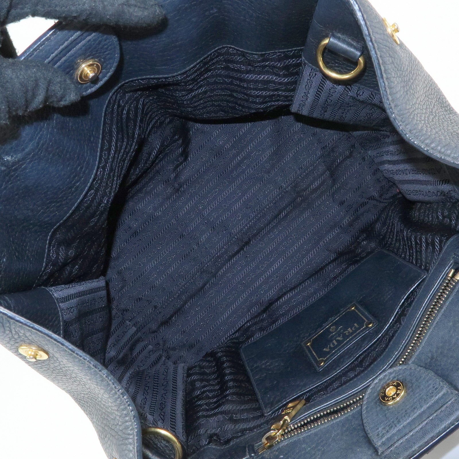 Prada 2way Bag Handbag - Black, Calf Leather
