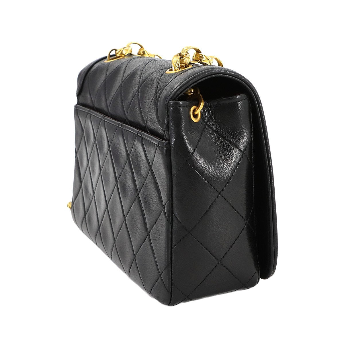 CHANEL Matelasse Bijou Chain Shoulder Bag - Black, Leather