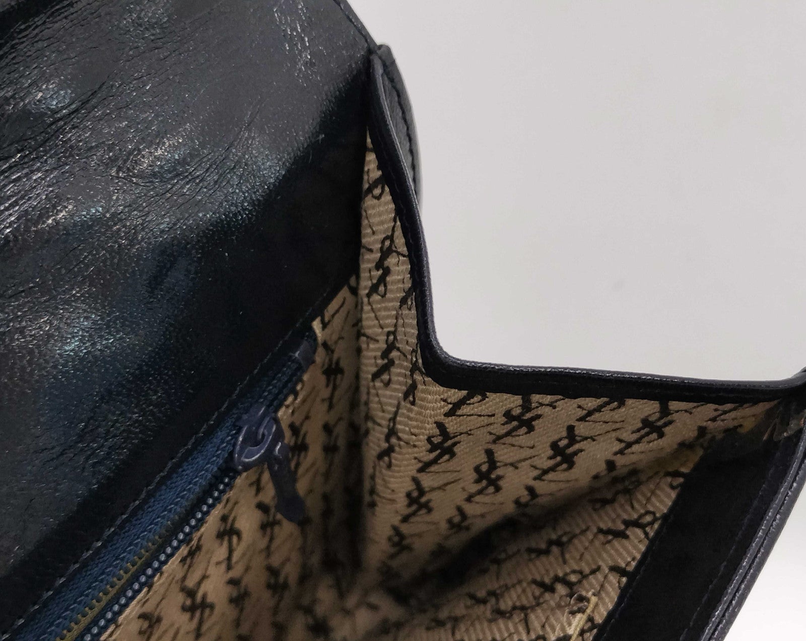 Saint Laurent Yves Clutch Bag - Navy, Leather