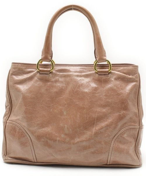 Prada Calf Soft Leather Tote Handbag - Antique, Cowhide Leather