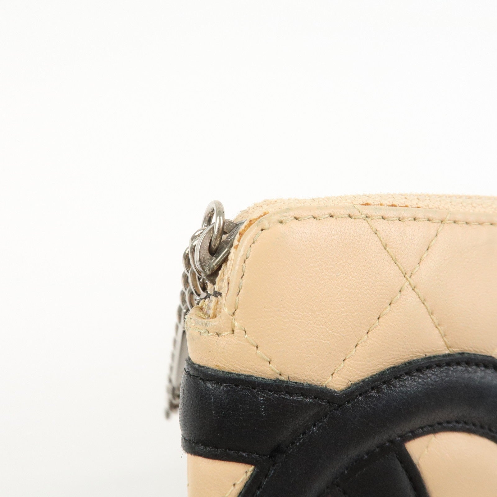 CHANEL Cambon Line Cosmetic Pouch - Beige, Lamb Skin