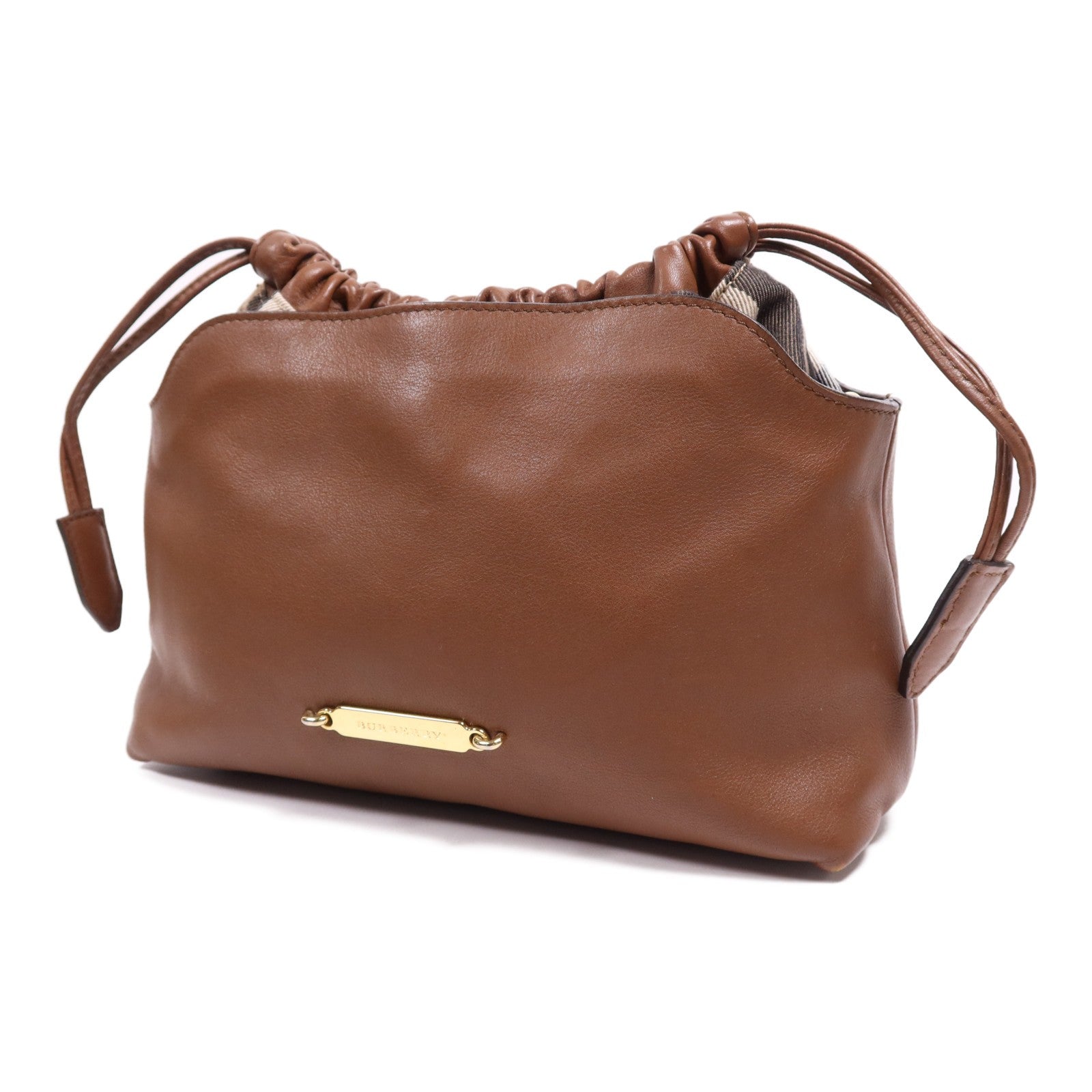 Burberry GHW Shoulder Bag - Brown, Calfskin Leather