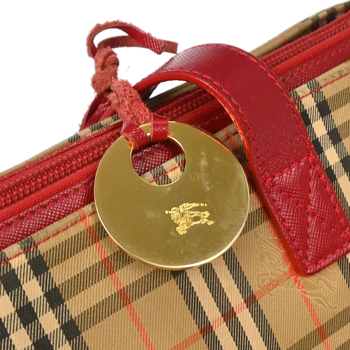 Burberry House Check Tote Bag - Beige Red, Canvas Leather