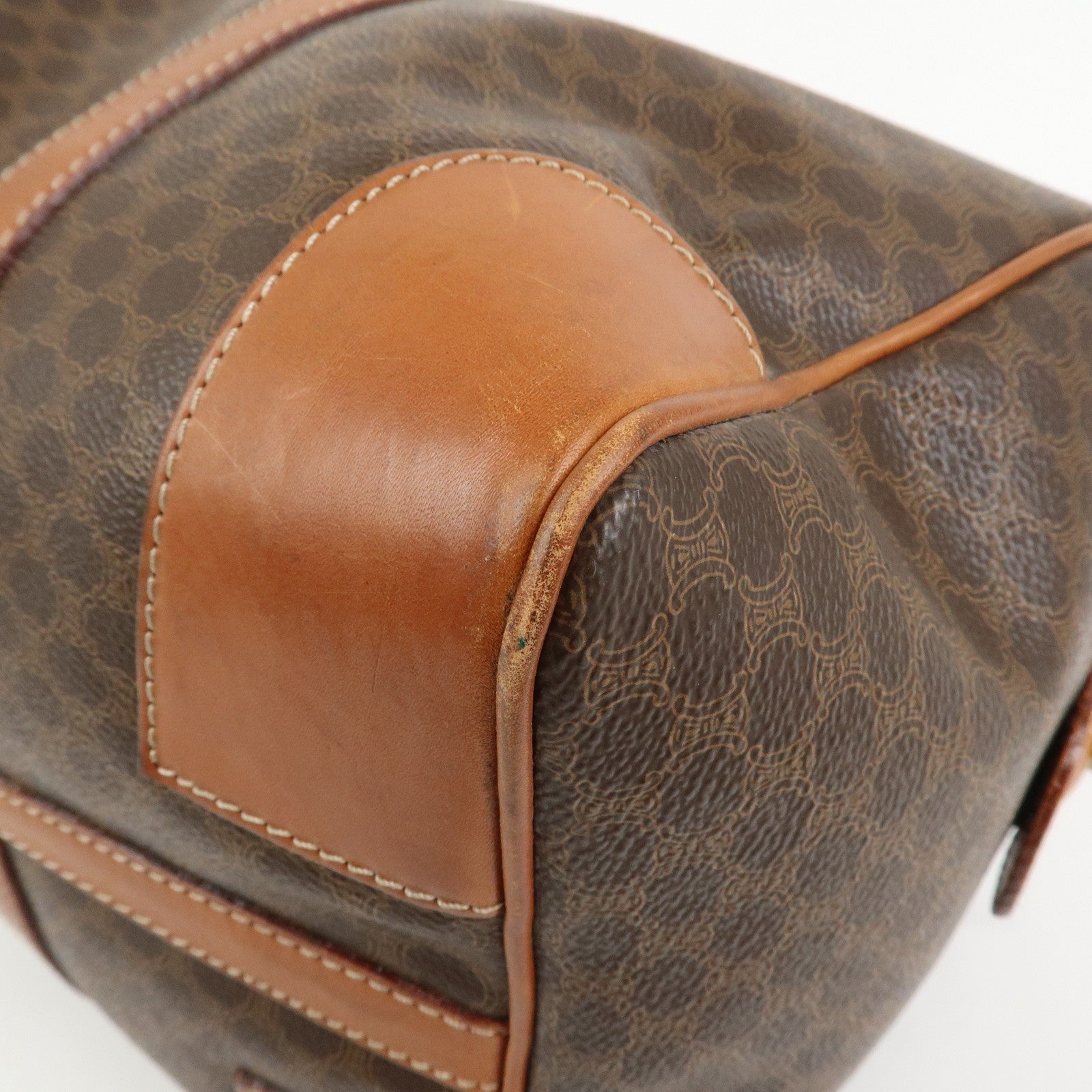 Celine Macadam Boston Bag - Brown, PVC Canvas Leather