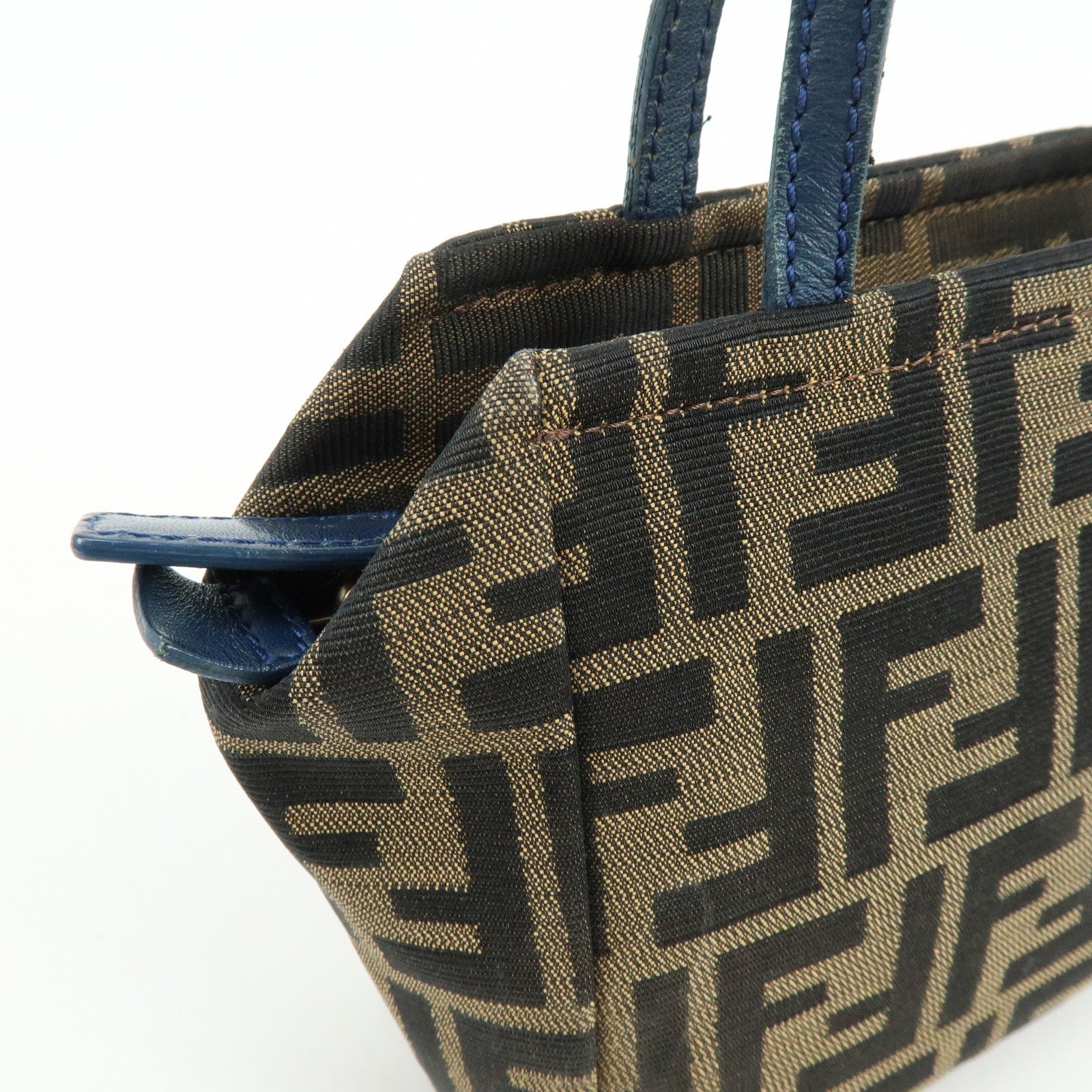 Fendi Hand Bag - Brown, Black, Navy, Canvas, Leather