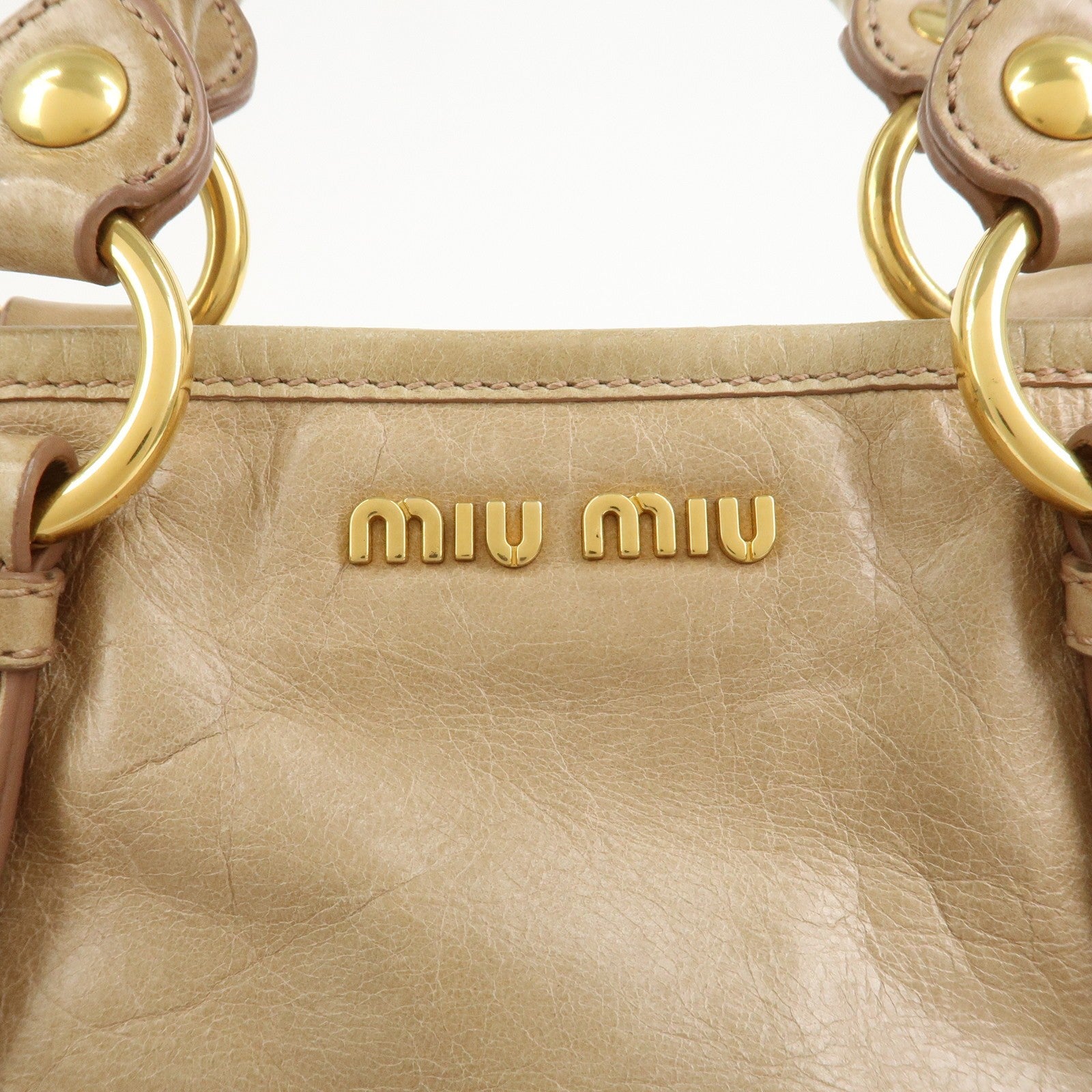 Miu Miu 2Way Hand Bag - Beige, Leather