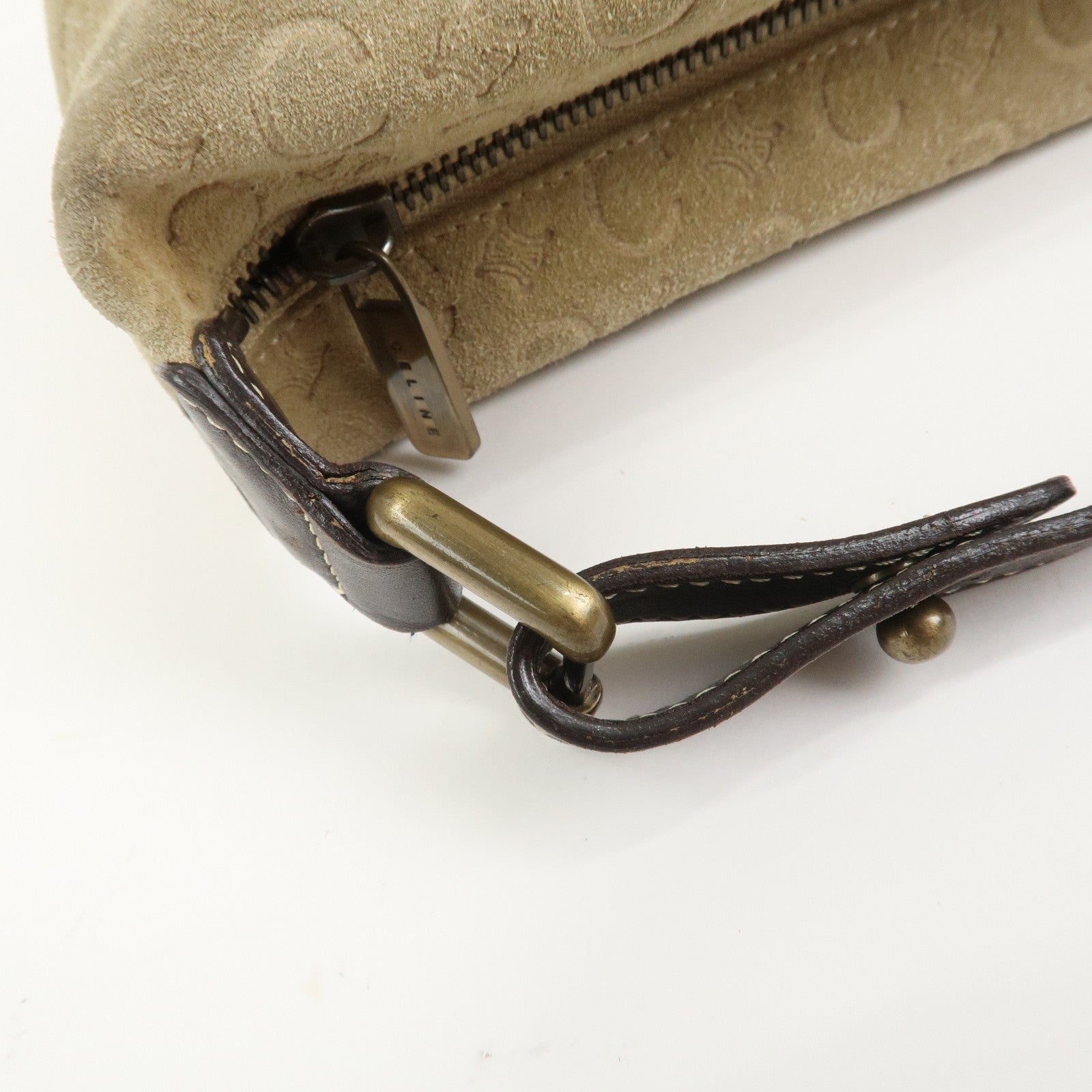 Celine C Macadam Hand Bag - Beige, Suede Leather
