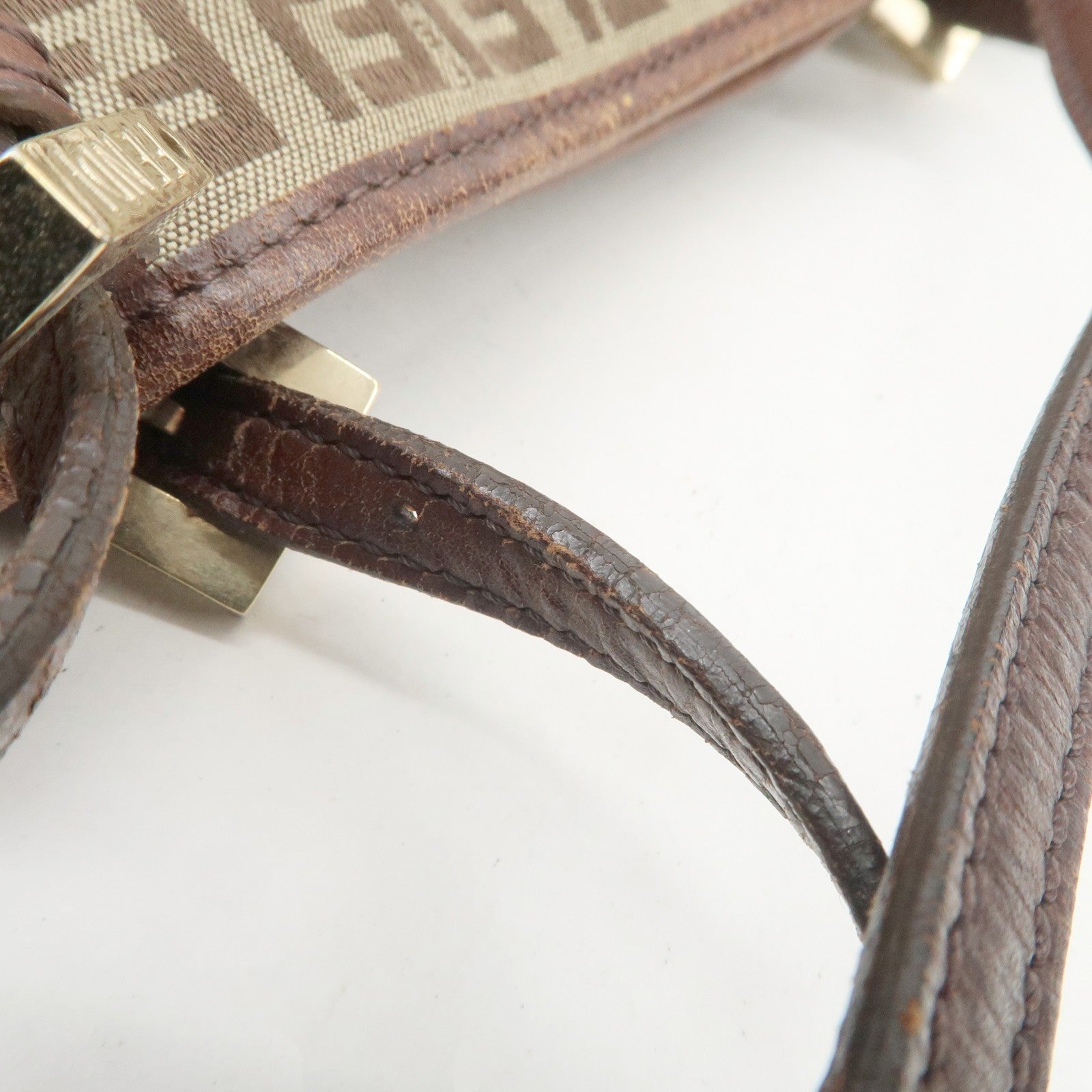 Fendi Tote Shoulder Bag - Beige Brown, Canvas Leather