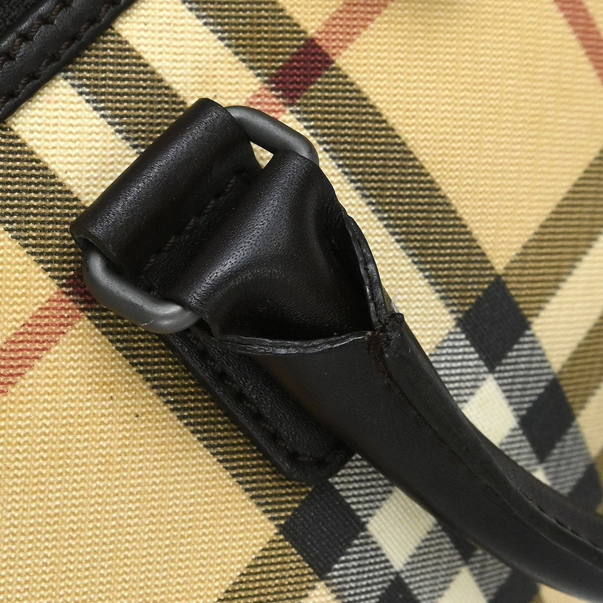 Burberry Check Handbag - Beige, PVC