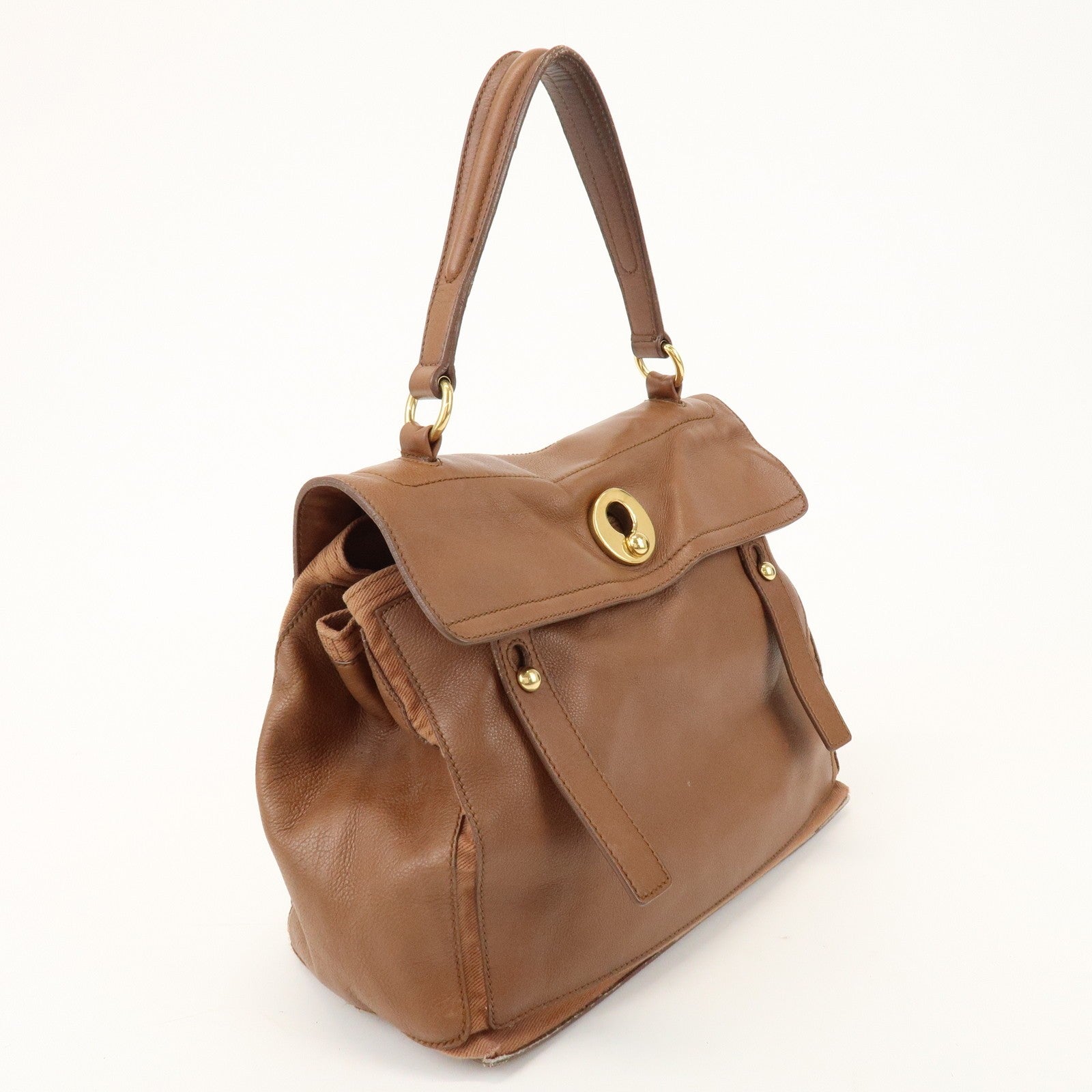 Saint Laurent Muse Two Hand Bag - Brown, Leather Canvas