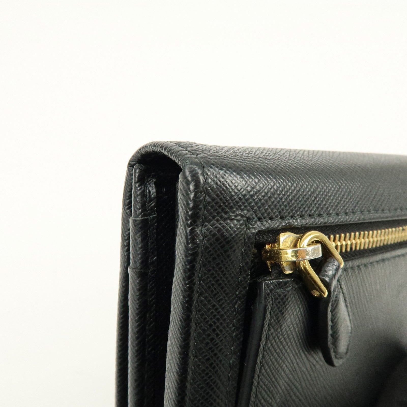 Prada Triangle Logo Wallet - Black, Saffiano Leather