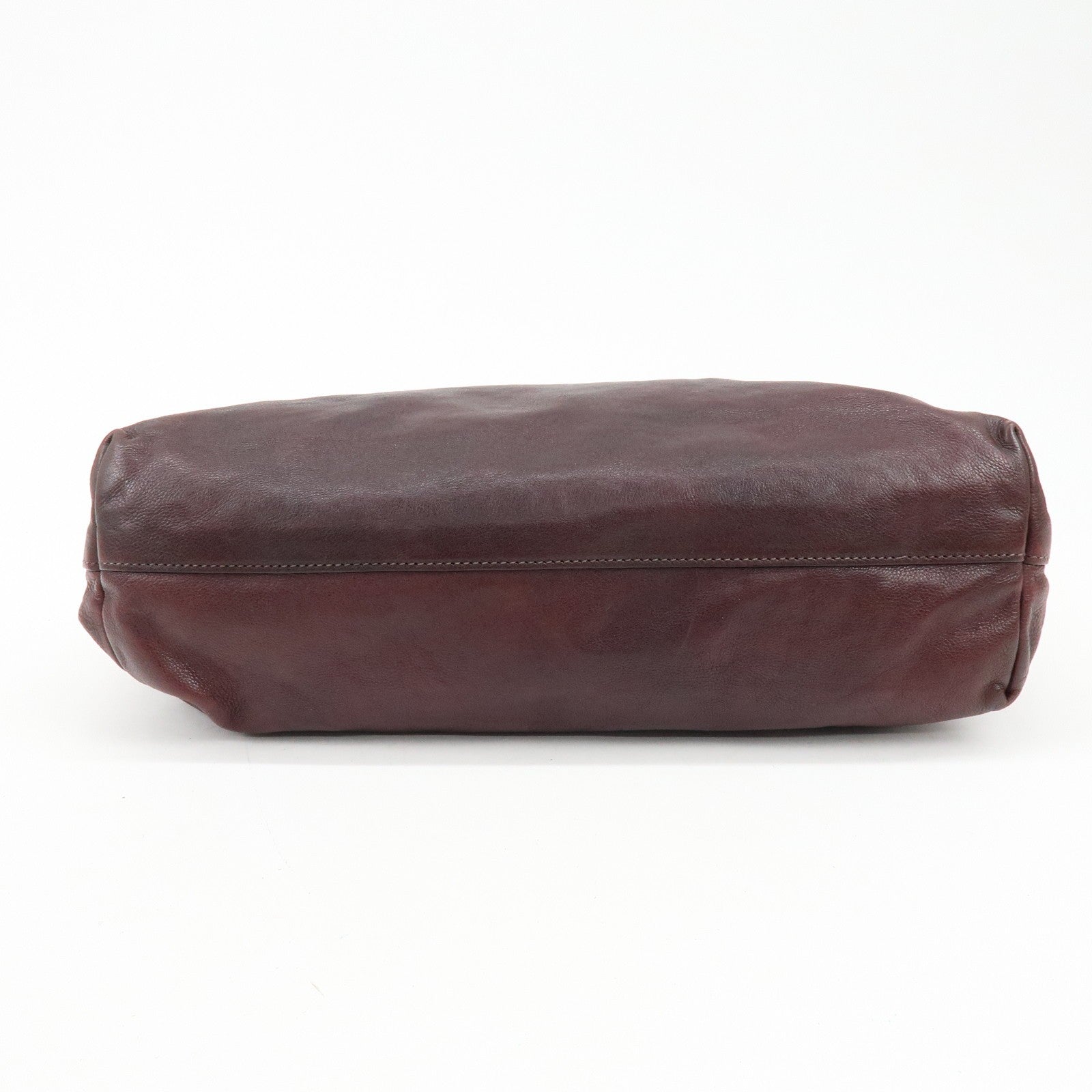 Prada Triangle Logo Tote Bag - Bordeaux, Leather