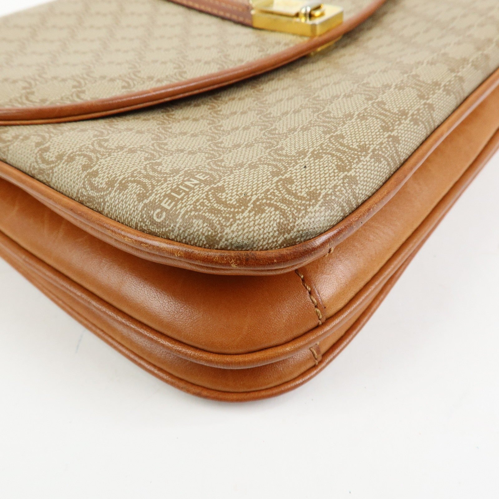 Celine Macadam Shoulder Bag - Beige, PVC Leather