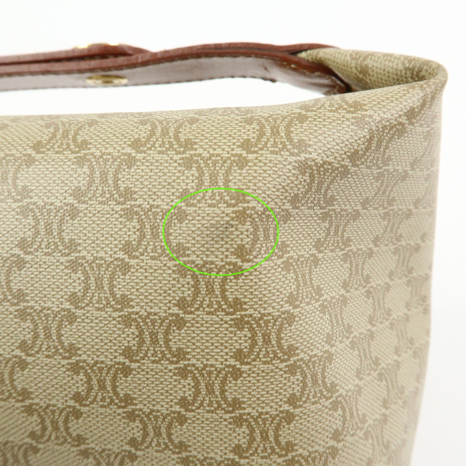 Celine Macadam Hand Bag - Beige, PVC Leather